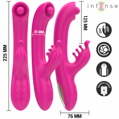 Intense - christina multifuncional rabbit vibrador 22,5 cm rosa intense fun caliente. Pt