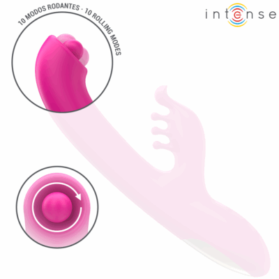 Intense - christina multifuncional rabbit vibrador 22,5 cm rosa intense fun caliente. Pt