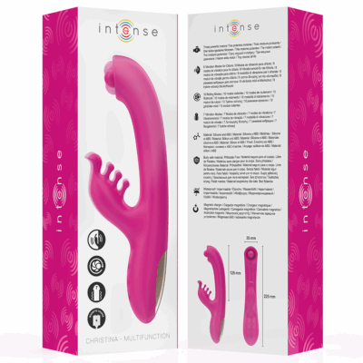 Intense - christina multifuncional rabbit vibrador 22,5 cm rosa intense fun caliente. Pt