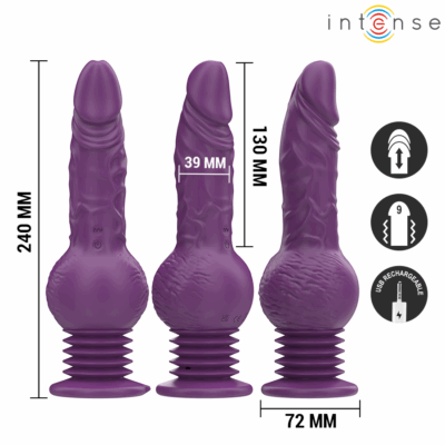 Intense - vibrador multifuncional tatum com vibração para cima e para baixo 24 cm roxo intense fun caliente. Pt