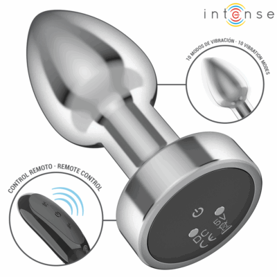 Intense - plug anal 10 vibrações metal com controle remoto s intense anal toys caliente. Pt