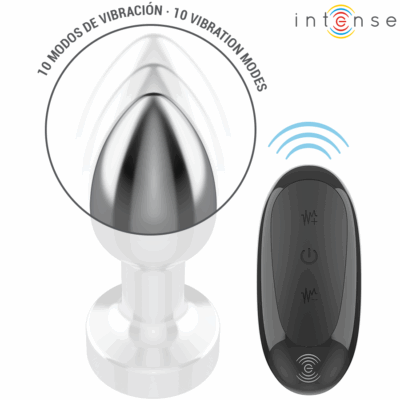 Intense - plug anal 10 vibrações metal com controle remoto s intense anal toys caliente. Pt