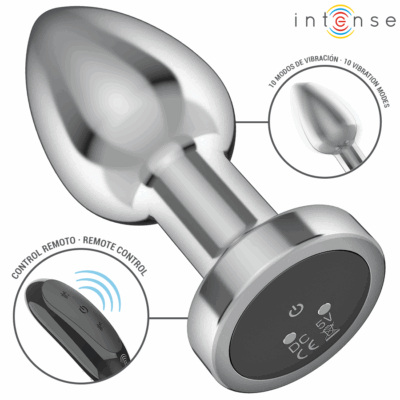 Intense - plug anal 10 vibrações metal com controle remoto m intense anal toys caliente. Pt