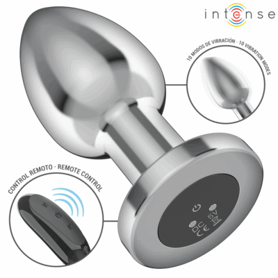 Intense - plug anal 10 vibrações metal com controle remoto l intense anal toys caliente. Pt