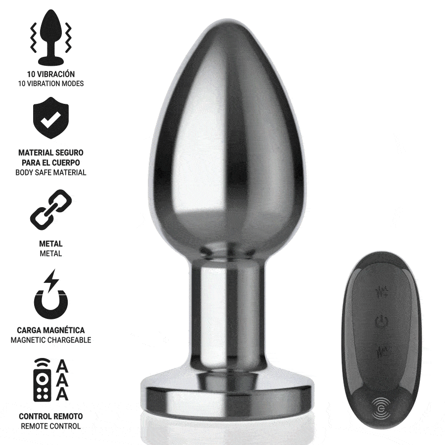 Alternative view of INTENSE - PLUG ANAL 10 VIBRAÇÕES METAL COM CONTROLE REMOTO L