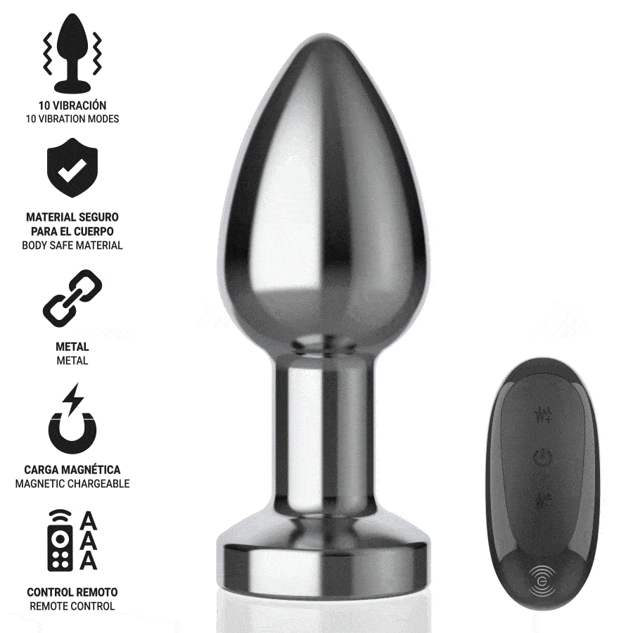 Alternative view of INTENSE - PLUG ANAL 10 VIBRAÇÕES METAL COM CONTROLE REMOTO M
