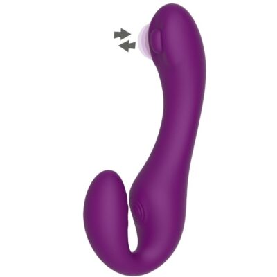 Xocoon - vibrador strap-on 2 em 1 sem alças com controle remoto roxo xocoon caliente. Pt