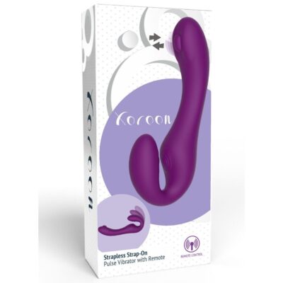 Xocoon - vibrador strap-on 2 em 1 sem alças com controle remoto roxo xocoon caliente. Pt