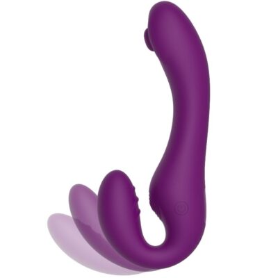Xocoon - vibrador strap-on 2 em 1 sem alças com controle remoto roxo xocoon caliente. Pt