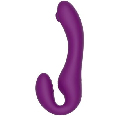 Xocoon - vibrador strap-on 2 em 1 sem alças com controle remoto roxo xocoon caliente. Pt
