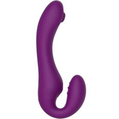 Xocoon - vibrador strap-on 2 em 1 sem alças com controle remoto roxo xocoon caliente. Pt