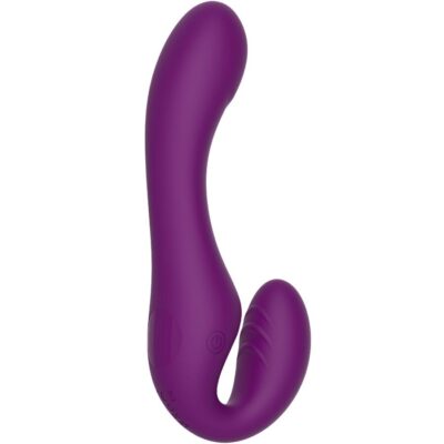 Xocoon - vibrador strap-on 2 em 1 sem alças com controle remoto roxo xocoon caliente. Pt
