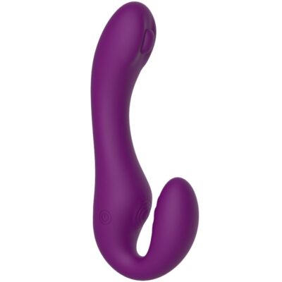 Xocoon - vibrador strap-on 2 em 1 sem alças com controle remoto roxo xocoon caliente. Pt