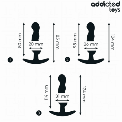 Addicted toys - conjunto de 3 plug anal modelo 1 addicted toys caliente. Pt