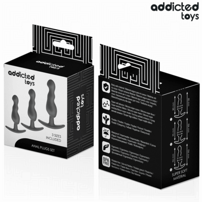 Addicted toys - conjunto de 3 plug anal modelo 1 addicted toys caliente. Pt