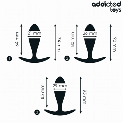 Addicted toys - conjunto de 3 plug anal modelo 2 addicted toys caliente. Pt