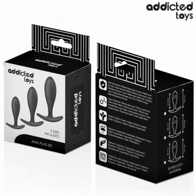 Addicted toys - conjunto de 3 plug anal modelo 2 addicted toys caliente. Pt