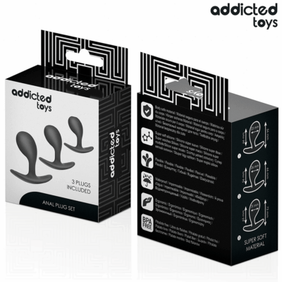 Addicted toys - conjunto de 3 plug anal modelo 3 addicted toys caliente. Pt