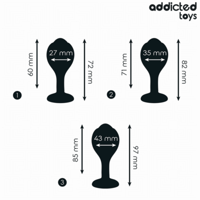 Addicted toys - conjunto de 3 plug anal com joia addicted toys caliente. Pt