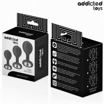 Addicted toys - conjunto de 3 plug anal com joia addicted toys caliente. Pt