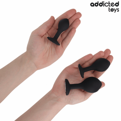 Addicted toys - conjunto de 3 plug anal com joia addicted toys caliente. Pt