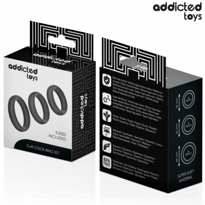 Addicted toys - conjunto de anéis planos de silicone addicted toys caliente. Pt