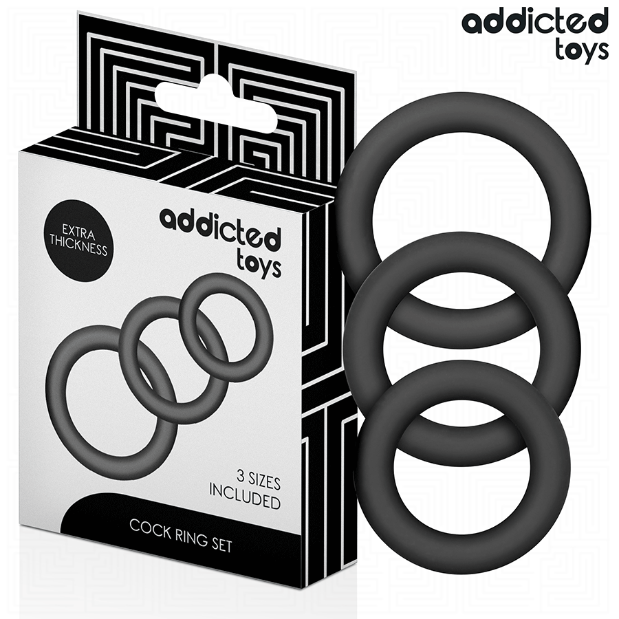 ADDICTED TOYS - CONJUNTO DE ANÉIS DE SILICONE MODELO 1 1 Addicted toys - conjunto de anéis de silicone modelo 1