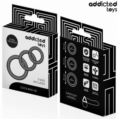 ADDICTED TOYS - CONJUNTO DE ANÉIS DE SILICONE MODELO 1 11 Addicted toys - conjunto de anéis de silicone modelo 1 addicted toys caliente. Pt