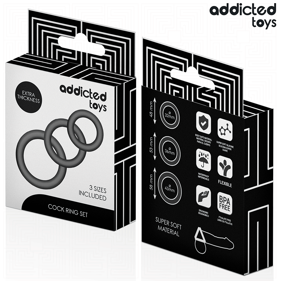 ADDICTED TOYS - CONJUNTO DE ANÉIS DE SILICONE MODELO 1 6 Addicted toys - conjunto de anéis de silicone modelo 1 - image 6