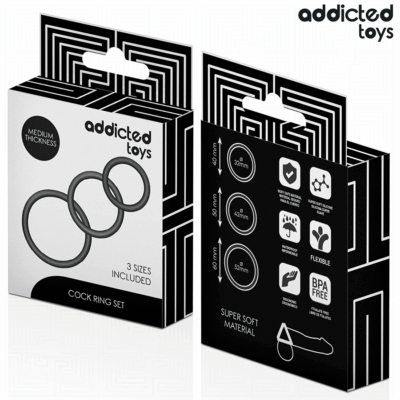 Addicted toys - conjunto de anéis de silicone modelo 2 addicted toys caliente. Pt