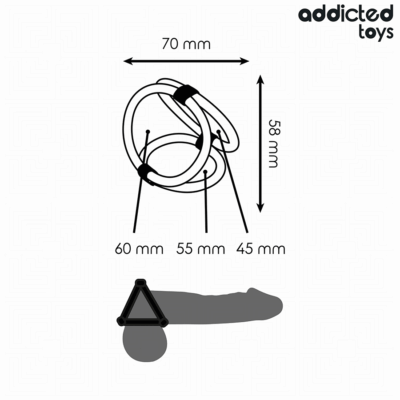 Addicted toys - anel triplo para o pênis addicted toys caliente. Pt