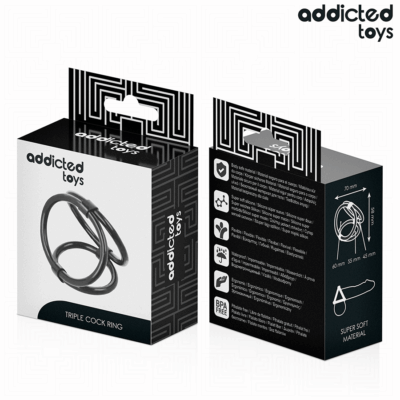 Addicted toys - anel triplo para o pênis addicted toys caliente. Pt