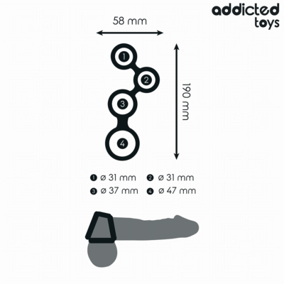 Addicted toys - anel para pênis com divisores para testículos addicted toys caliente. Pt