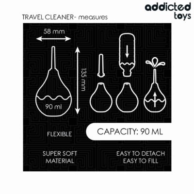 Addicted toys - limpador anal de viagem tamanho s 90 ml addicted toys caliente. Pt