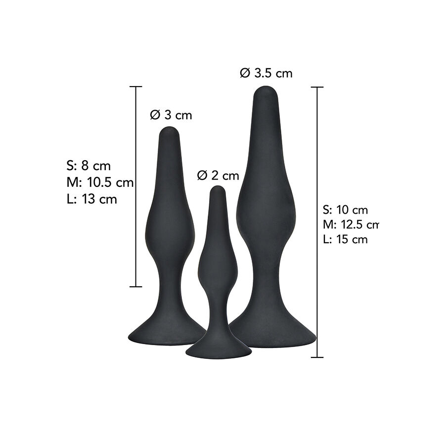 TOYJOY - ANAL PLAY CURVY COMPANIONS PLUG ANAL 3 PEÇAS PRETO 2 Toyjoy - anal play curvy companions plug anal 3 peças preto - image 2