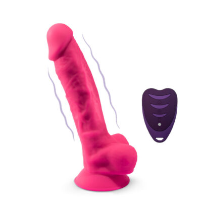 Silexd - modelo de pênis realista 18 rosa vibração + controle remoto lrs silexd caliente. Pt