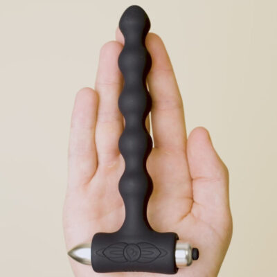 Alternative view of ROCKS-OFF - PETITE SENSATIONS PEARLS PLUG ANAL VIBRADOR PRETO
