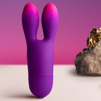 Alternative view of ROCKS-OFF - VIBRADOR FLEXÍVEL GLO-GIRL BUNNY ROXO