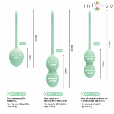 Intense - kit charli kegel ball verde claro intense health & fun caliente. Pt
