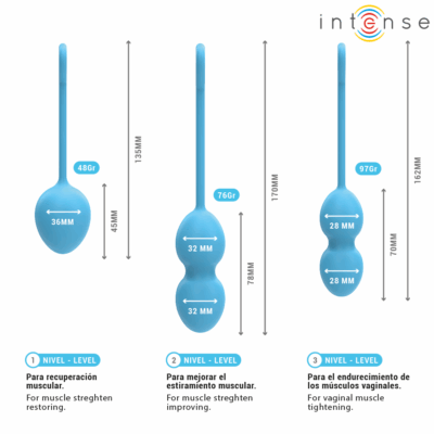 Intense - kit charli kegel ball azul intense health & fun caliente. Pt
