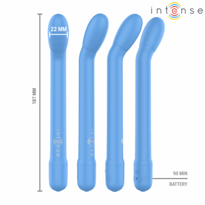 INTENSE - ESTIMULADOR DE PONTO G RECARREGÁVEL KARLIE AZUL 10 Intense - estimulador de ponto g recarregável karlie azul intense fun caliente. Pt