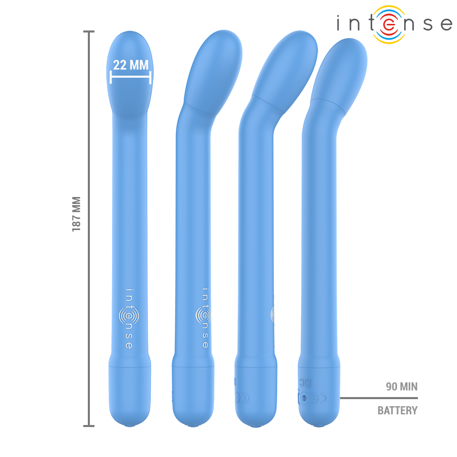 INTENSE - ESTIMULADOR DE PONTO G RECARREGÁVEL KARLIE AZUL 3 Intense - estimulador de ponto g recarregável karlie azul - image 3