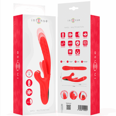 Intense - vibrador multifuncional karol thrust & stimulation & ondas estimulantes vermelho - image 8