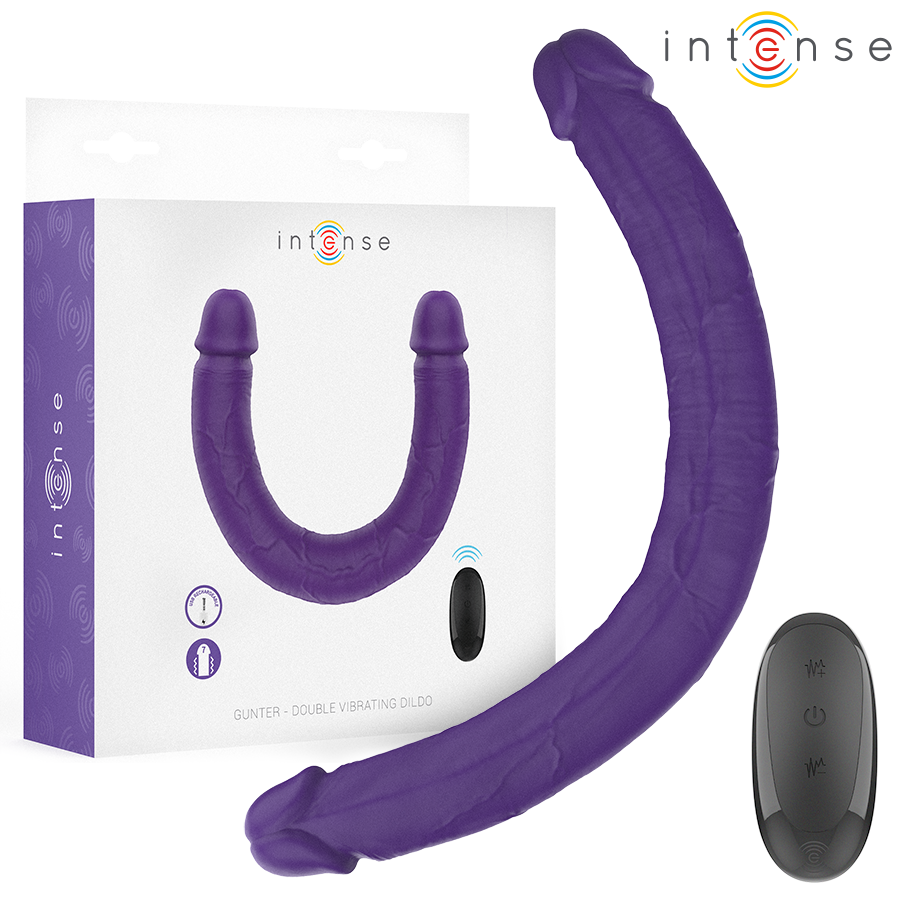 INTENSE - GUNTER DILDO VIBRADOR DUPLO 40 CM ROXO CONTROLE REMOTO 1 Intense - gunter dildo vibrador duplo 40 cm roxo controle remoto