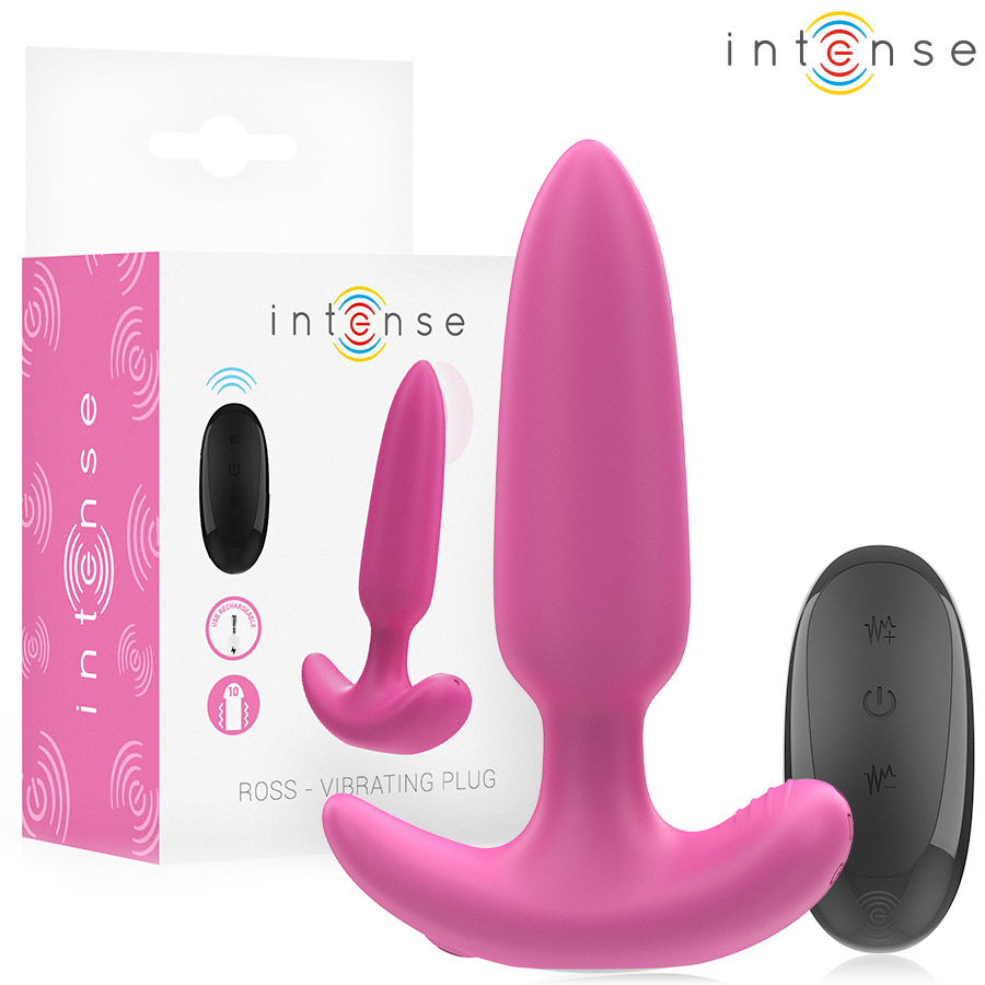INTENSE - ROSS ANAL PLUG 10 VIBRAÇÕES ROSA CONTROLE REMOTO 1 Intense - ross anal plug 10 vibrações rosa controle remoto