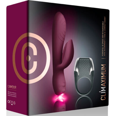 Climaximum - kit lamour vibrador coelho + anel de pénis de led climaximum caliente. Pt