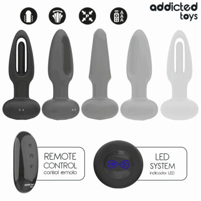 Addicted toys - plug anal com língua vibratória e controle remoto addicted toys caliente. Pt