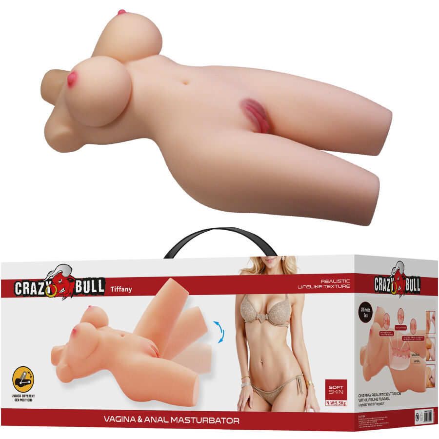 CRAZY BULL - TIFFANY TORSO FEMININO REALISTA VAGINA E ANAL 5,5 KG 1 Crazy bull - tiffany torso feminino realista vagina e anal 5,5 kg
