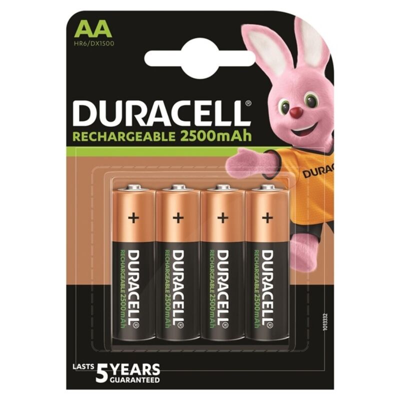 DURACELL - BATERIA RECARREGVEL HR6 AA 2500MAH 4 UNIDADE 1 Duracell - bateria recarregvel hr6 aa 2500mah 4 unidade