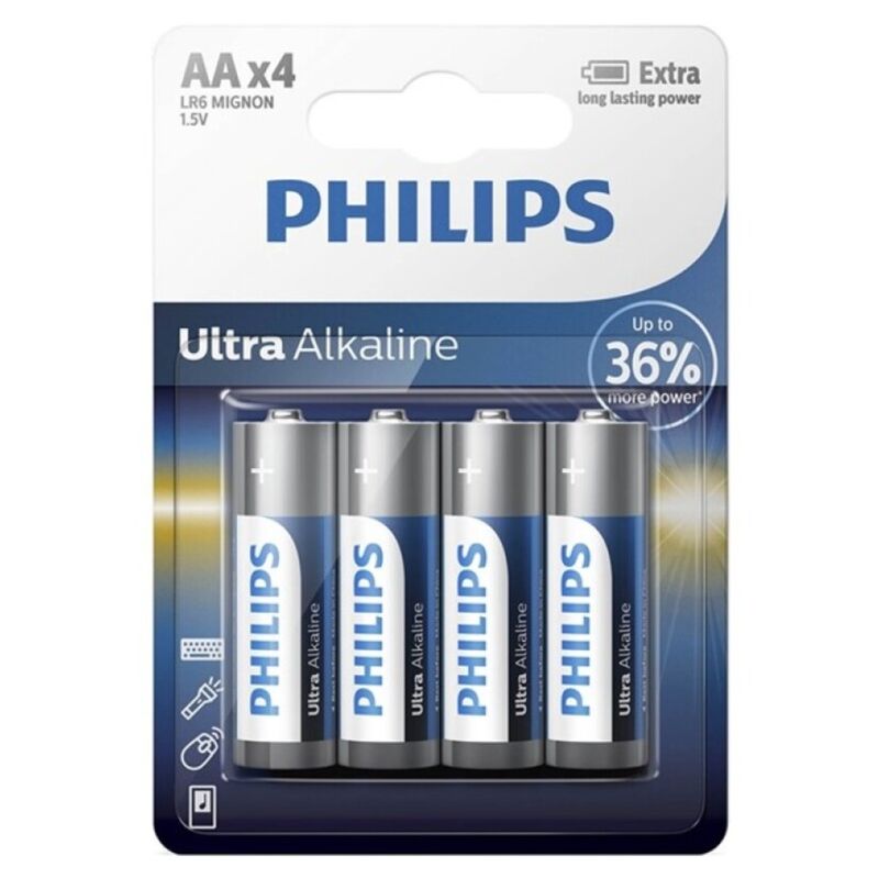 PHILIPS - BATERIA ULTRA ALCALINA AA LR6 4 UNIDADE 1 Philips - bateria ultra alcalina aa lr6 4 unidade